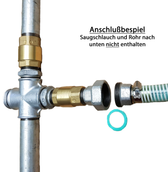 Pumpenstock zum Anschluß von Schwengelpumpe und E-Pumpe