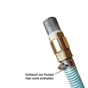 1" Fussventil mit VA Saugkorb und Rückschlagventil