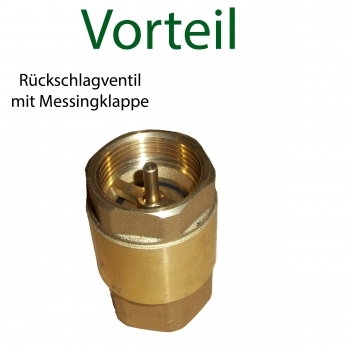 1" Fussventil mit VA Saugkorb und Rückschlagventil