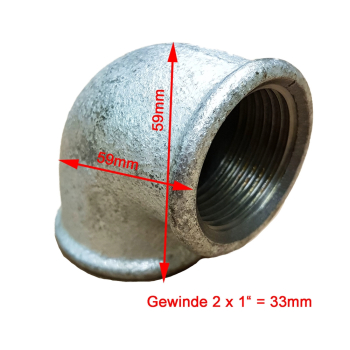 90° Rohrbogen 1"