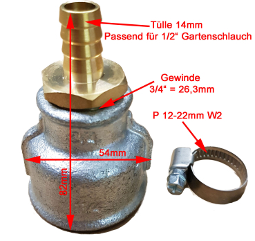 Spülmuffe zum Gegenspülen
