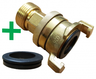 Schnellverbinder für GEKA mit Kontermutter und AG 1" / 3/4"