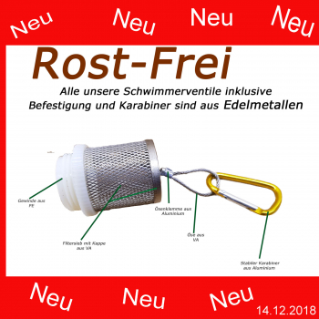 Schwimmer mit 1 1/4" Rückschlagventil für Saugschlauch