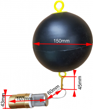 Schwimmer mit 1 1/4" Rückschlagventil für Saugschlauch