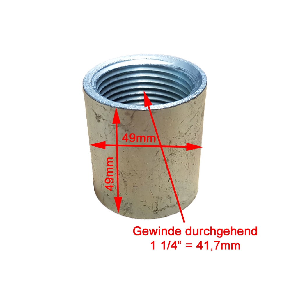 Verzinkte Tonnenmuffe 5/4 Zoll Für Brunnen – Innengewinde, 4,7x5 Cm, 0,27 Kg – Robust & Korrosionsfest