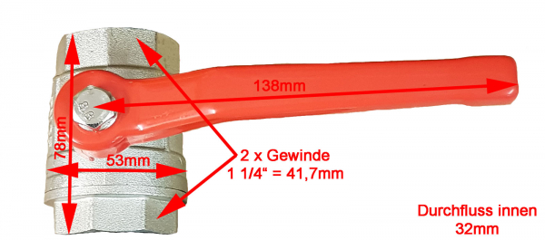 1 1/4" Kugelhahn
