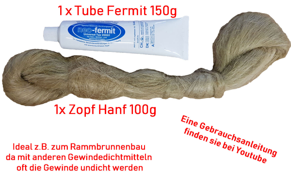 Hanf und Fermit Gewindedichtung